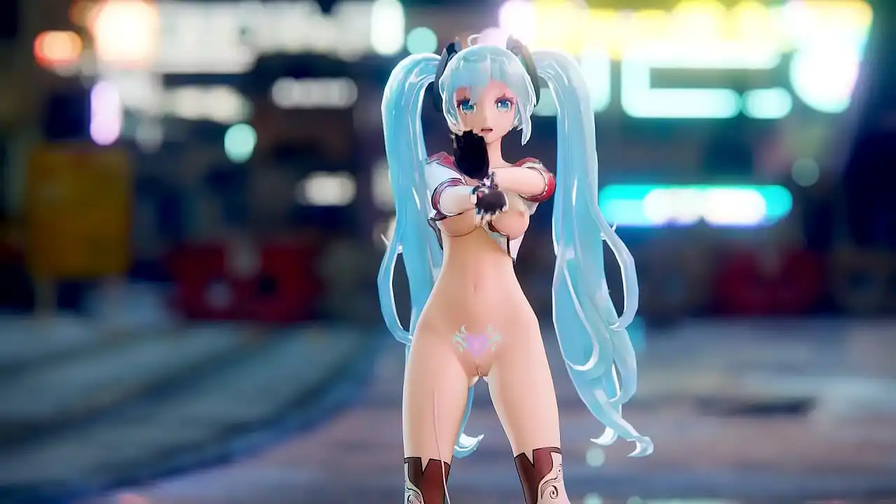 Animação 3D Hatsune/dança nua estilo Douyin bidimensional linda garota (animação adulta 3D)