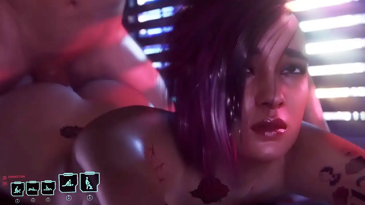 sexo cyberpunk Animação sexo anal quando uma Judy Alvarez deita de bruços e um cara fode a bunda dela   Hot Cyberpunk porn