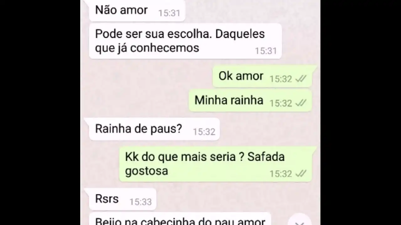 Casal Edu e Aline - Conversa do casal no zap sobre o tesão da esposa safada por um desconhecido