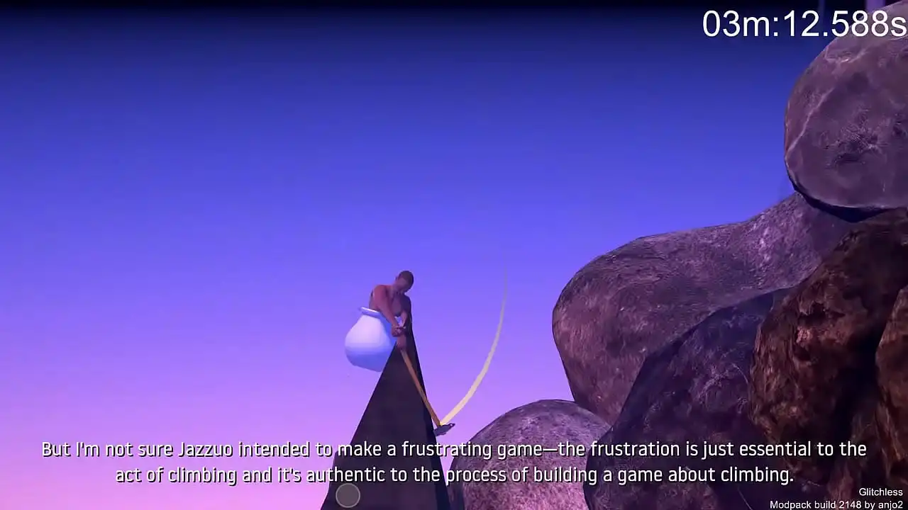 Getting over it 2 fui ruim porque o mouse ainda ta bugado