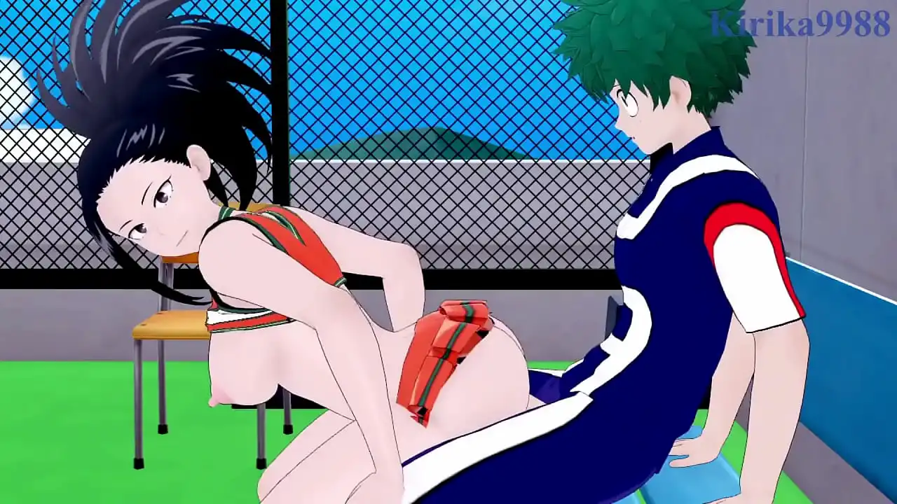 Himiko Toga e Momo Yaoyorozu e Izuku Midoriya sexo intenso - My Hero Academia Hentai.